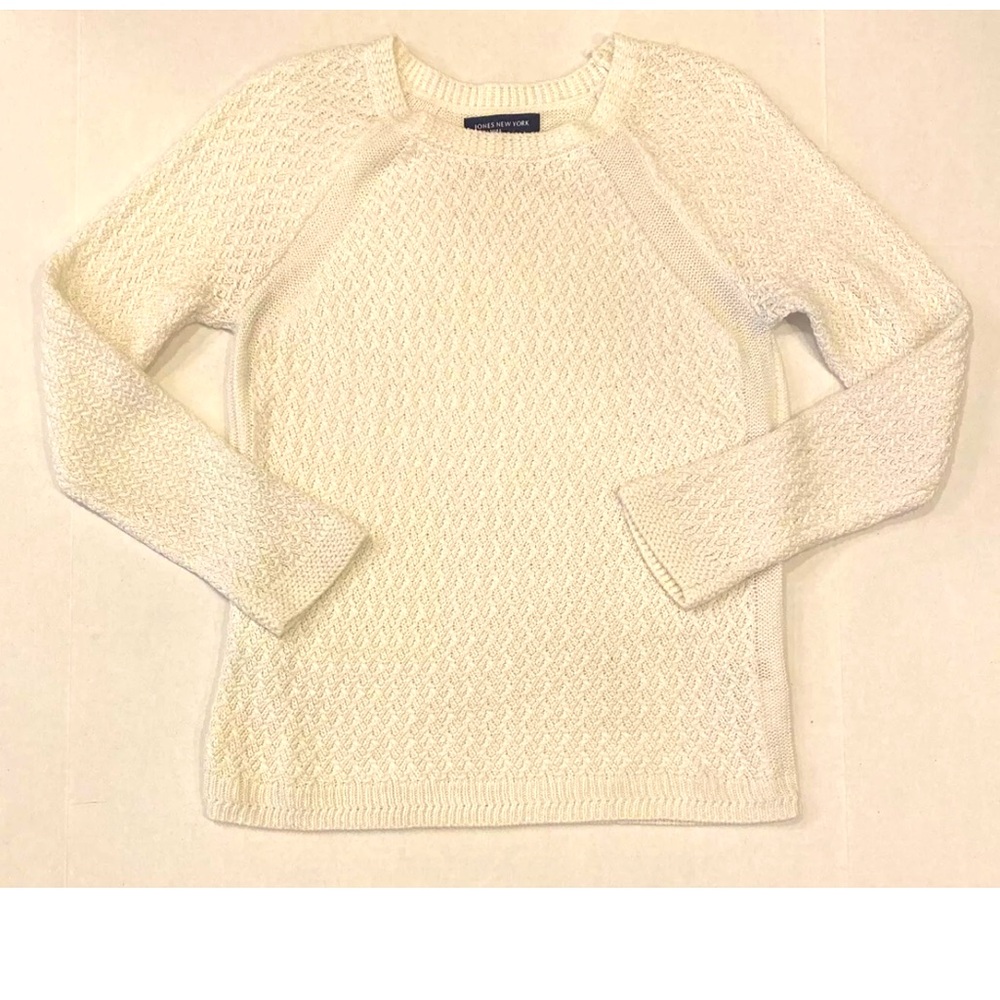 Jones New York Cream Knit Sweater